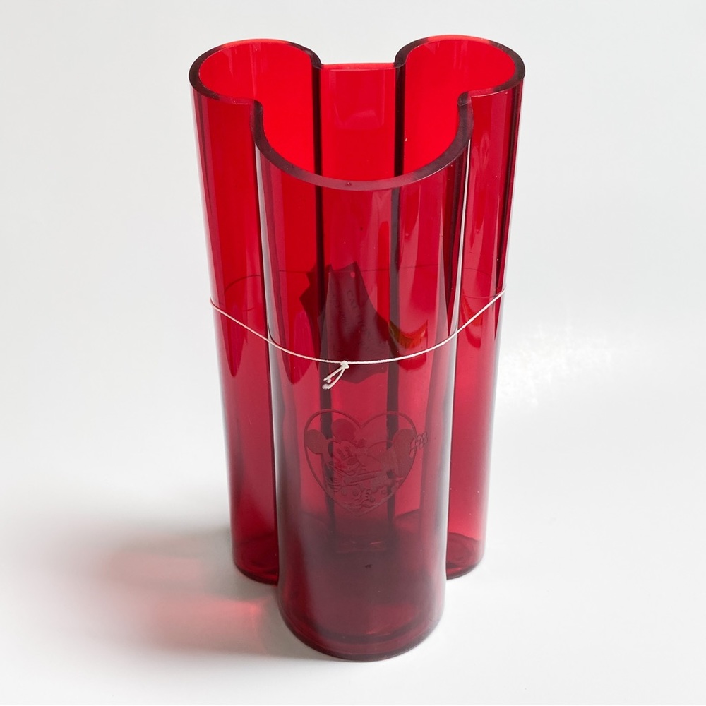 NEW Vintage Y2K Disney Direct Mickey-shaped glass vase red Valentine